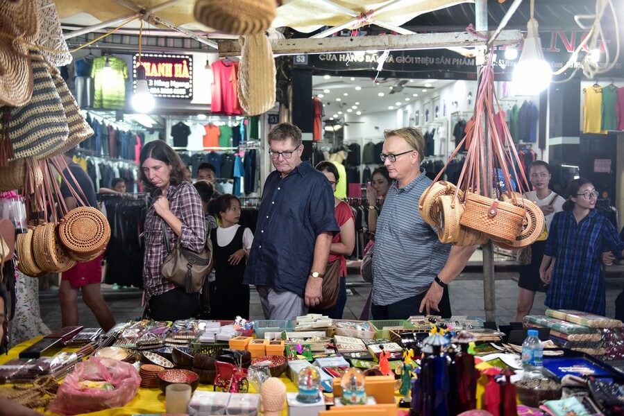 The night market in Hanoi's Old Quarter, where you can shop for everything.