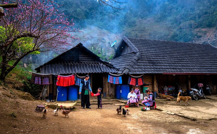 The traditional Hmong house.