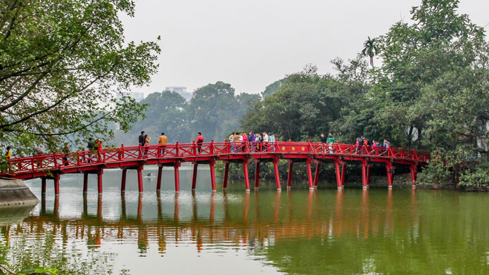 The Huc Bridge, Hoan Kiem Lake - Hanoi